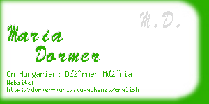 maria dormer business card